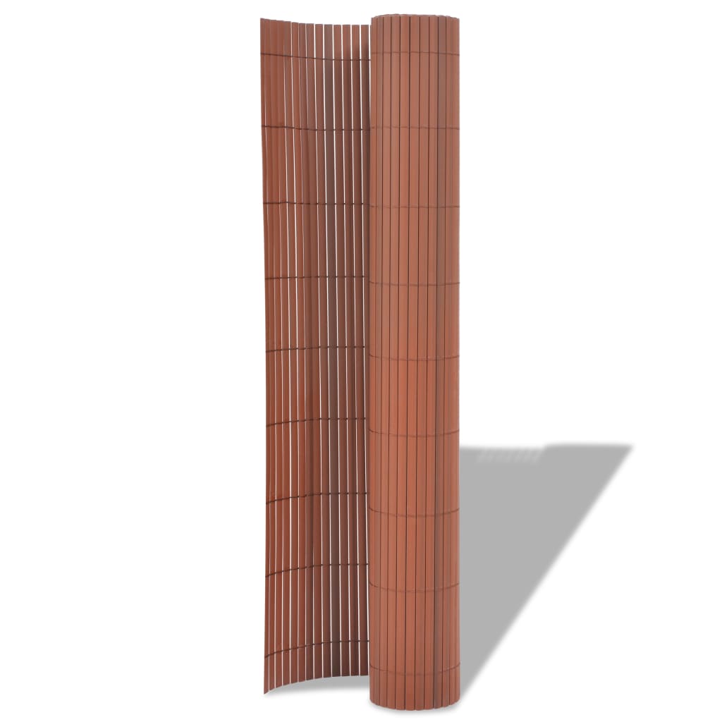 Vidaxl Garden Cercing Doble -lado 90x500 cm PVC Brown