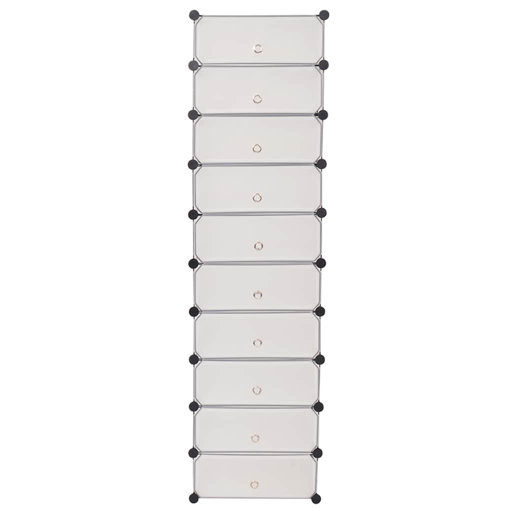 Vidaxl Cabinet da scarpe con 10 scomparti crollati bianchi