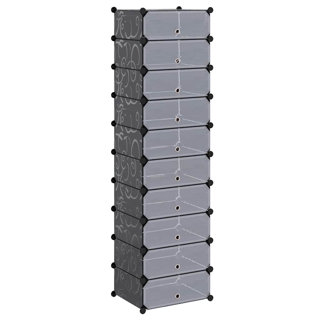 Vidaxl Cabinet da scarpe con 10 scomparti crollati neri