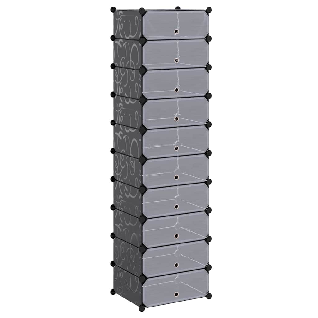 Vidaxl Cabinet da scarpe con 10 scomparti crollati neri