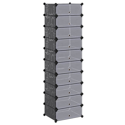 Gabinete de zapatos Vidaxl con 10 compartimentos de colapso negro