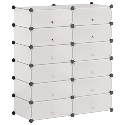 Gabinete de zapatos Vidaxl con 12 compartimentos colapsivos blancos
