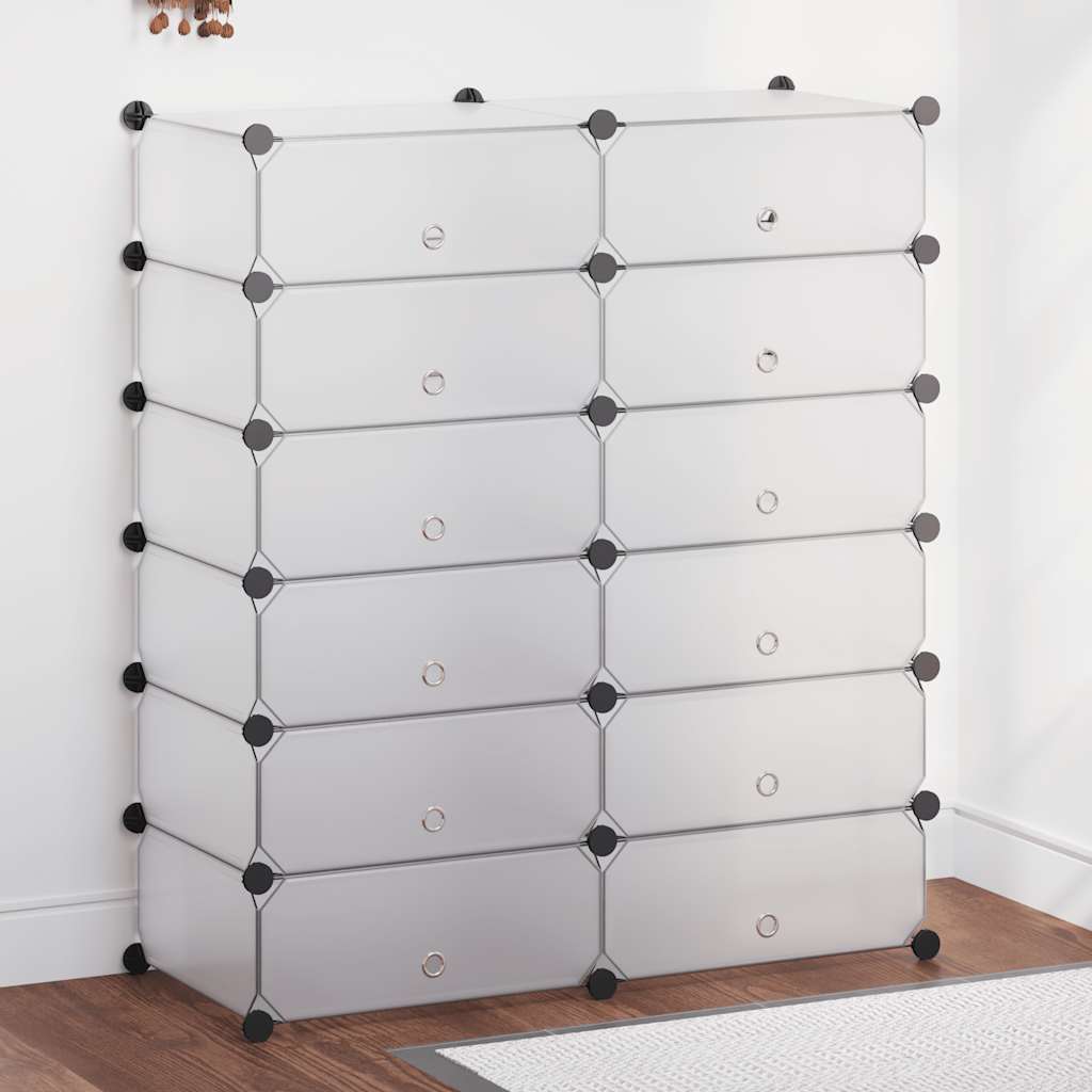 Vidaxl Cabinet da scarpe con 12 scomparti crollati bianchi