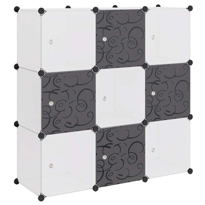 Muebles de almacenamiento de Vidaxl con 9 compartimentos en blanco y negro