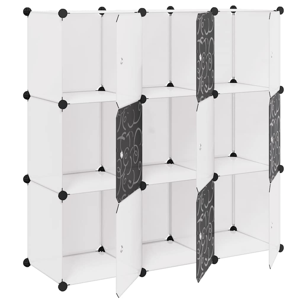 Vidaxl Storage mobili con 9 compartimenti in bianco e nero