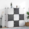 Muebles de almacenamiento de Vidaxl con 9 compartimentos en blanco y negro