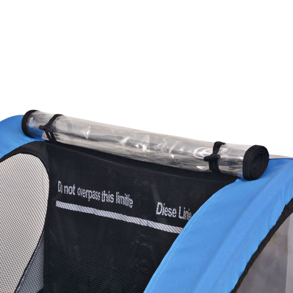 Vidaxl Bicycle Trailer 30 kg grigio e blu