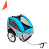 Vidaxl Bicycle Trailer 30 kg grigio e blu