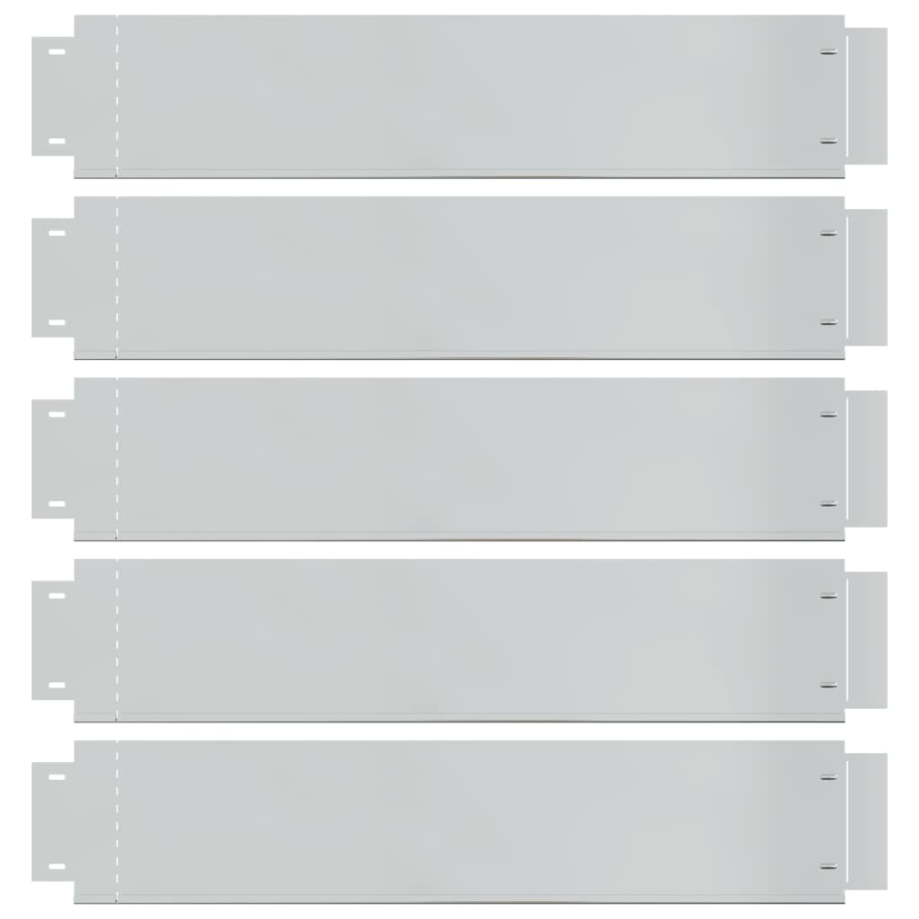 Vidaxl grasboorden 100x19 cm gegalvaniseerd staal 5 st