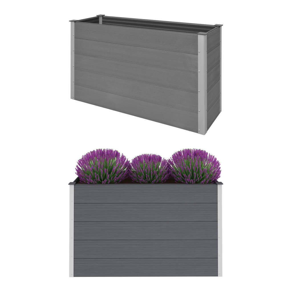 Plantador Vidaxl elevado 150x50x91 cm HKC Gray
