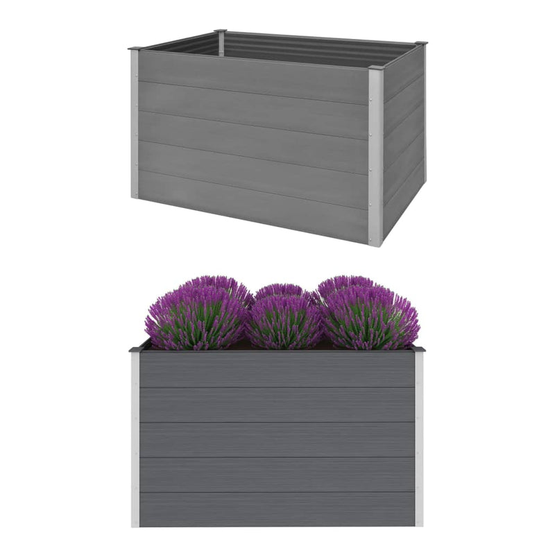 Plantador Vidaxl recaudado 150x100x91 cm HKC Gray