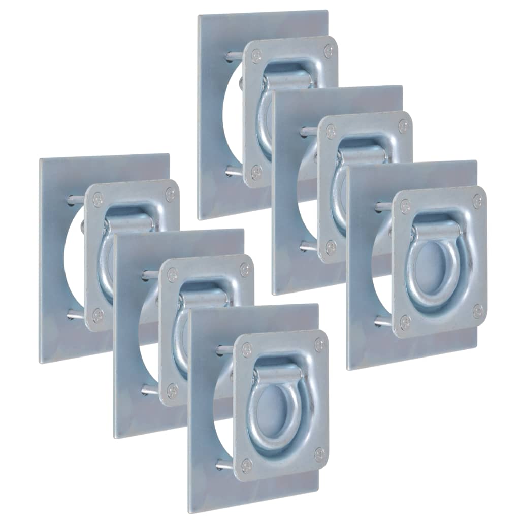 Anillos de montaje Vidaxl para remolque 2000 kg de acero galvanizado 6 PCS