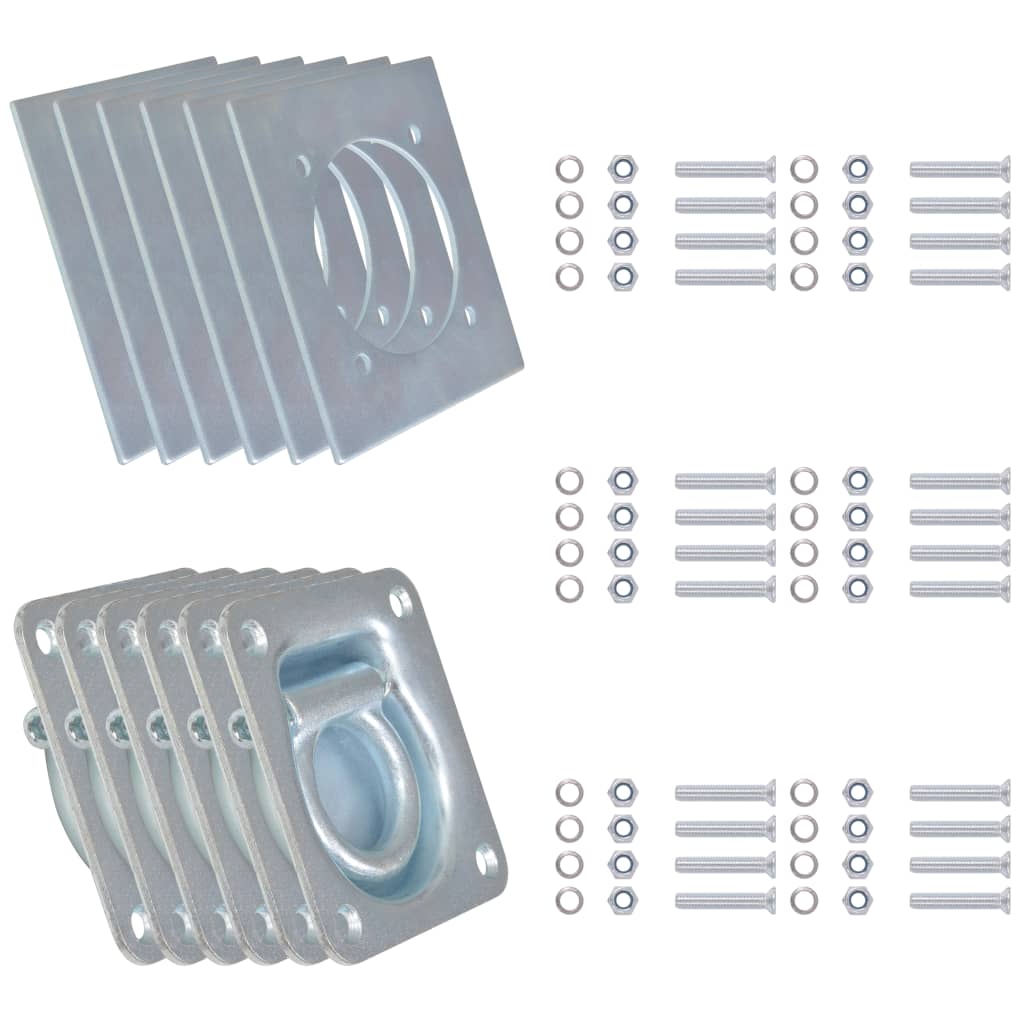 Anillos de montaje Vidaxl para remolque 2000 kg de acero galvanizado 6 PCS