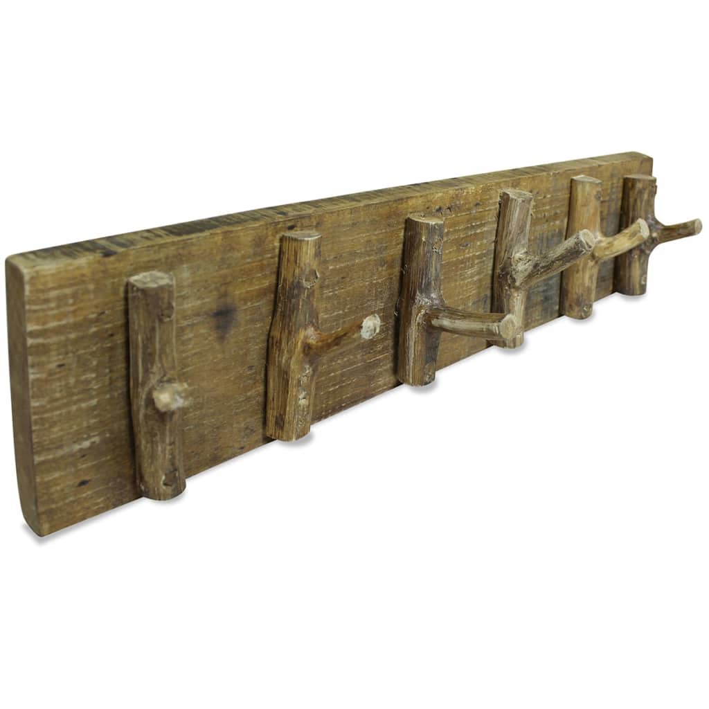 Vidaxl Coat Rack 60x15 cm de madera reciclada mixta