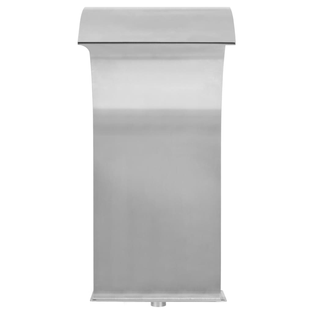 Vidaxl Fuente de piscina 45x30x65 cm de acero inoxidable de color plateado