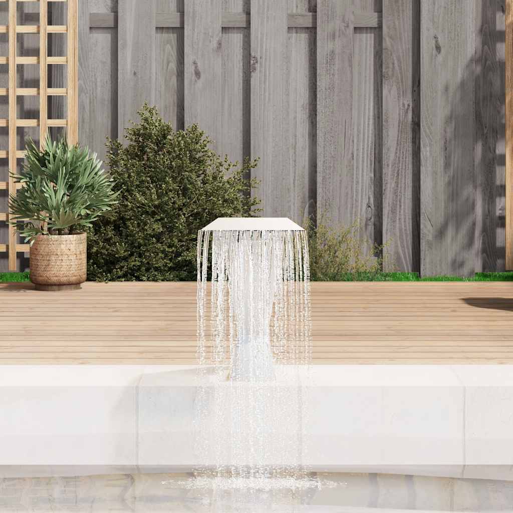 Vidaxl Fuente de piscina 64x30x52 cm de acero inoxidable de color plateado