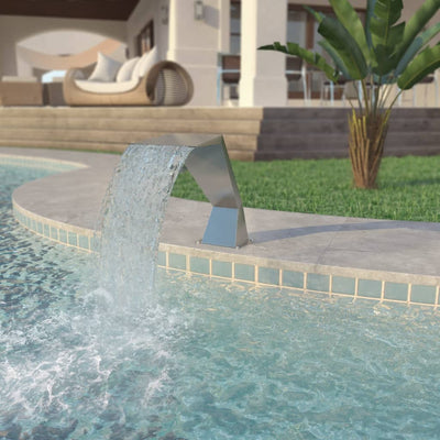 Vidaxl Fuente de piscina 64x30x52 cm de acero inoxidable de color plateado