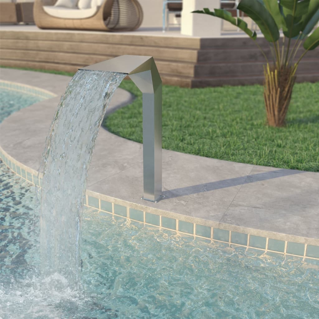 Vidaxl Fuente de piscina 50x30x90 cm de acero inoxidable de color plateado
