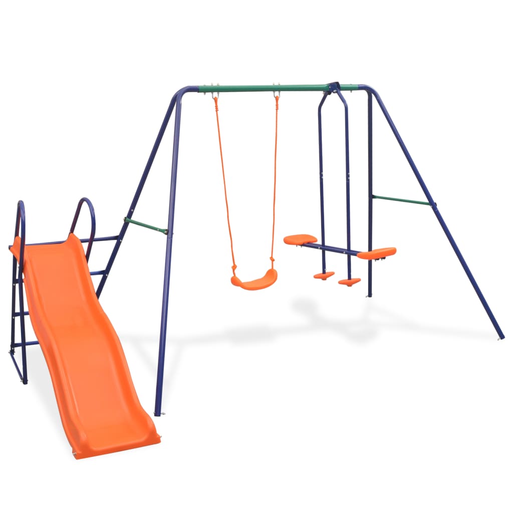 Vidaxl Swings Set with Slide e 3 sedili arancione