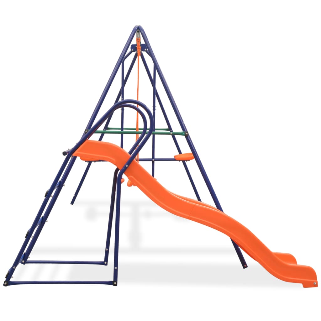 Vidaxl Swings Set with Slide e 3 sedili arancione
