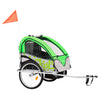 Vidaxl Bicycle Trailer e Pram 2 in 1 verde e grigio
