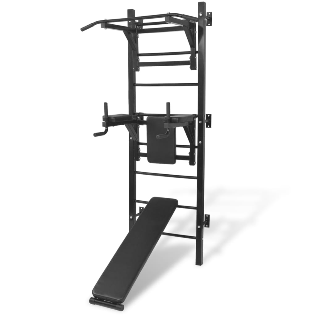 Vidaxl Fitness Device Wall -Black montato