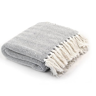 Vidaxl Herringbone de 125x150 cm de algodón gris