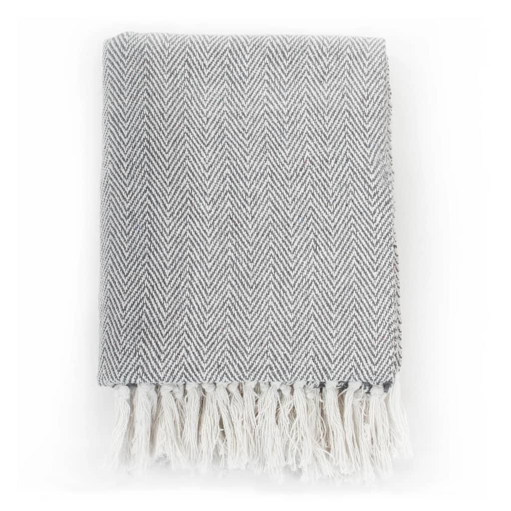 Vidaxl Herringbone de 125x150 cm de algodón gris