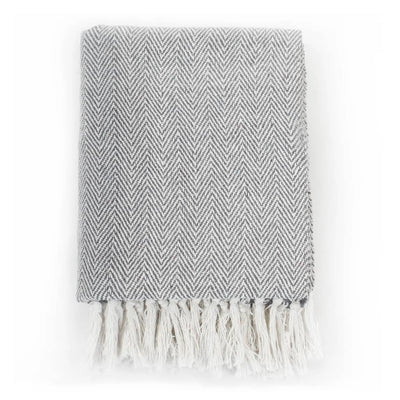 Vidaxl Herringbone de 125x150 cm de algodón gris