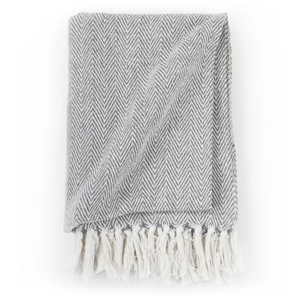 Vidaxl Herringbone de 125x150 cm de algodón gris