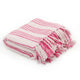Strisce Plaid Vidaxl 125x150 cm di cotone rosa e bianco