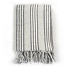 Vidaxl Plaid Stripes 220x250 cm Algodón gris y blanco