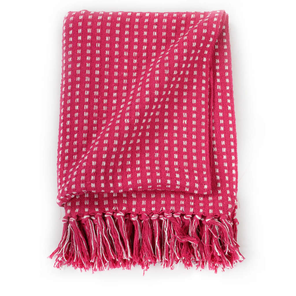 VidaXL Plaid vierkantjes 125x150 cm katoen roze