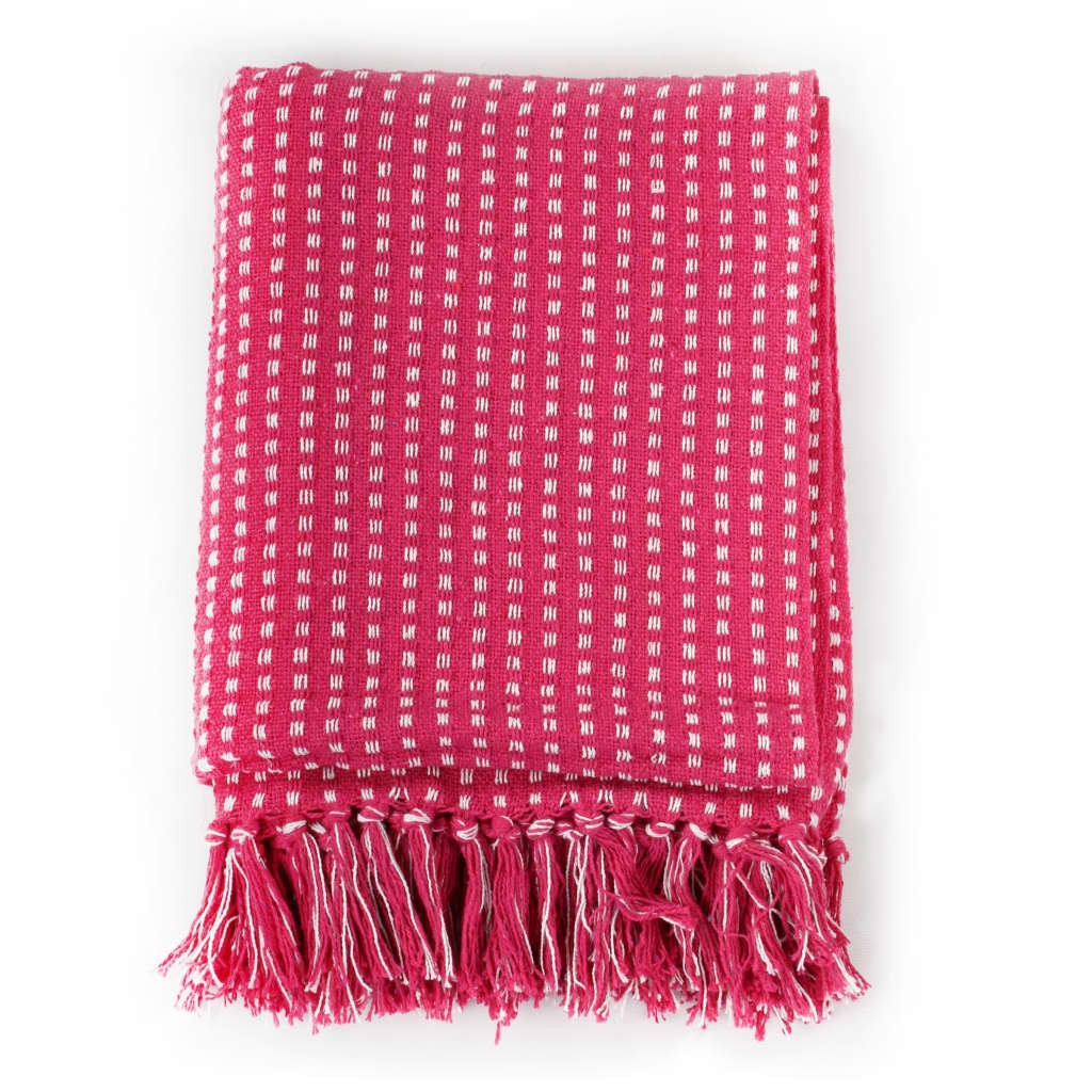 Vidaxl Ploid Squares 160x210 cm di cotone rosa