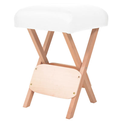 Taburete de masaje de Vidaxl con asiento plegable de 12 cm de espesor blanco