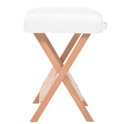 Taburete de masaje de Vidaxl con asiento plegable de 12 cm de espesor blanco