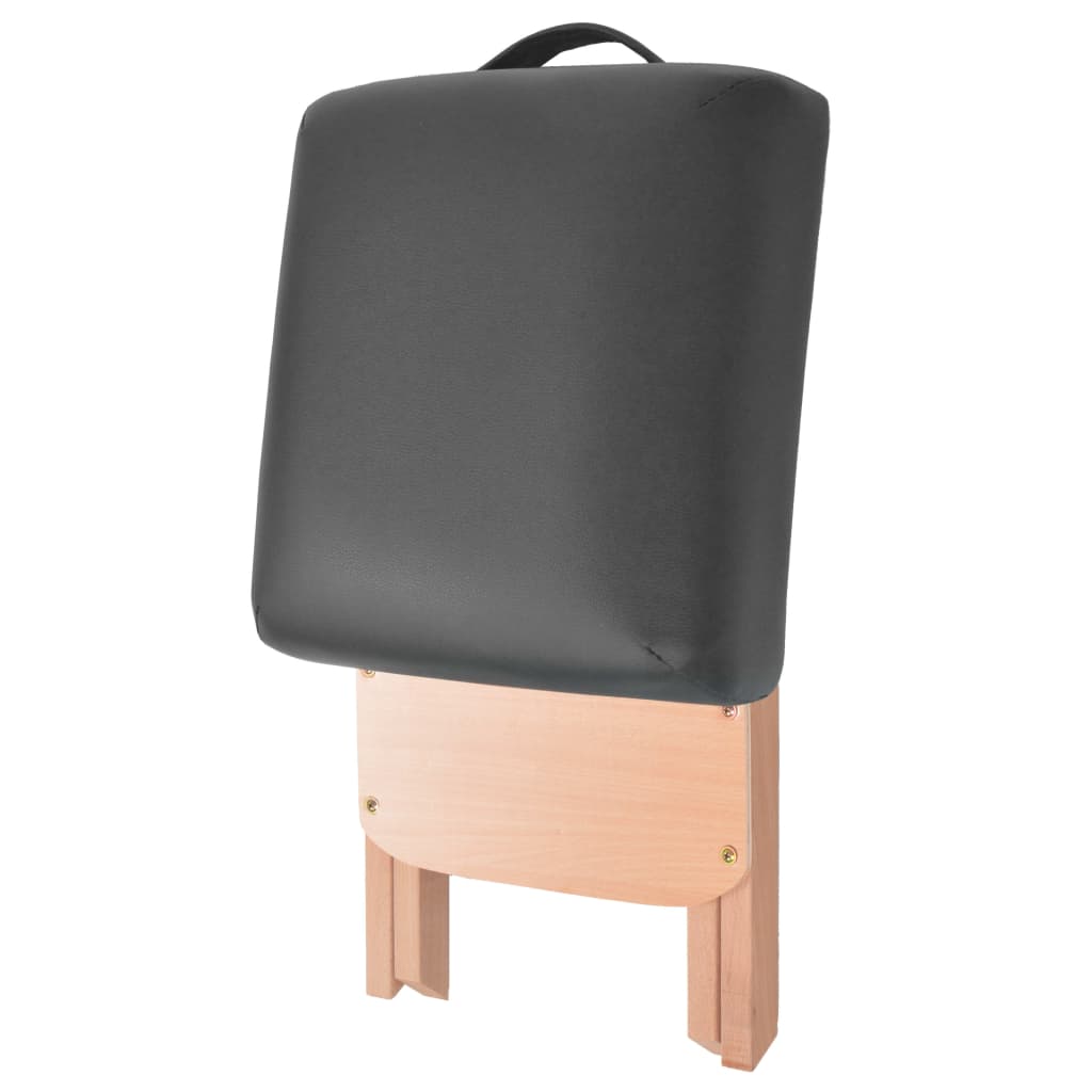 Taburete de masaje Vidaxl con asiento de 12 cm de espesor plegable negro