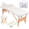 Vidaxl Massage tabletas Bandeo plegable 2 zonas de 10 cm de espesor blanco