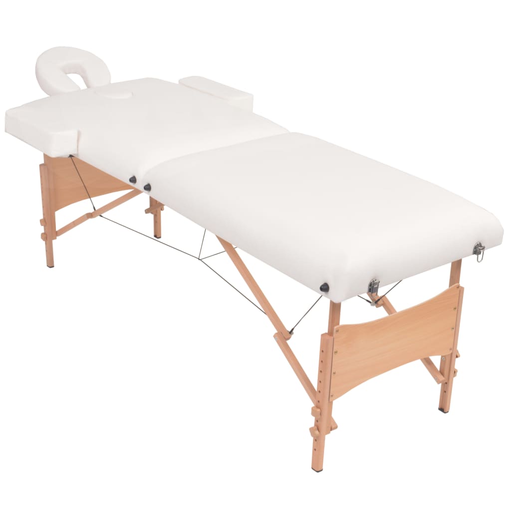 Vidaxl Massage tabletas Bandeo plegable 2 zonas de 10 cm de espesor blanco