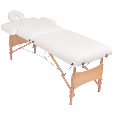 Vidaxl Massage tabletas Bandeo plegable 2 zonas de 10 cm de espesor blanco