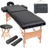 Vidaxl Massage tabletas Bandeo plegable 2 zonas de 2 zonas de 10 cm de espesor Negro