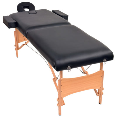 Vidaxl Massage tabletas Bandeo plegable 2 zonas de 2 zonas de 10 cm de espesor Negro