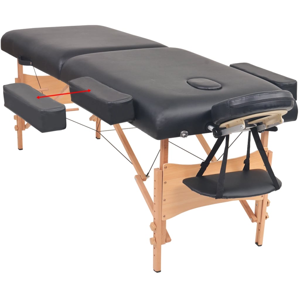 Vidaxl Massage tabletas Bandeo plegable 2 zonas de 2 zonas de 10 cm de espesor Negro