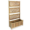 Plantador Vidaxl elevado con rack 70 cm de bambú