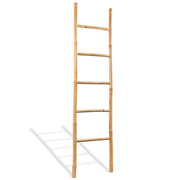 Vidaxl handdoekladder met 5 sporten 150 cm bamboe - afbeelding 1