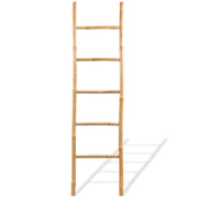 Vidaxl handdoekladder met 5 sporten 150 cm bamboe - afbeelding 2