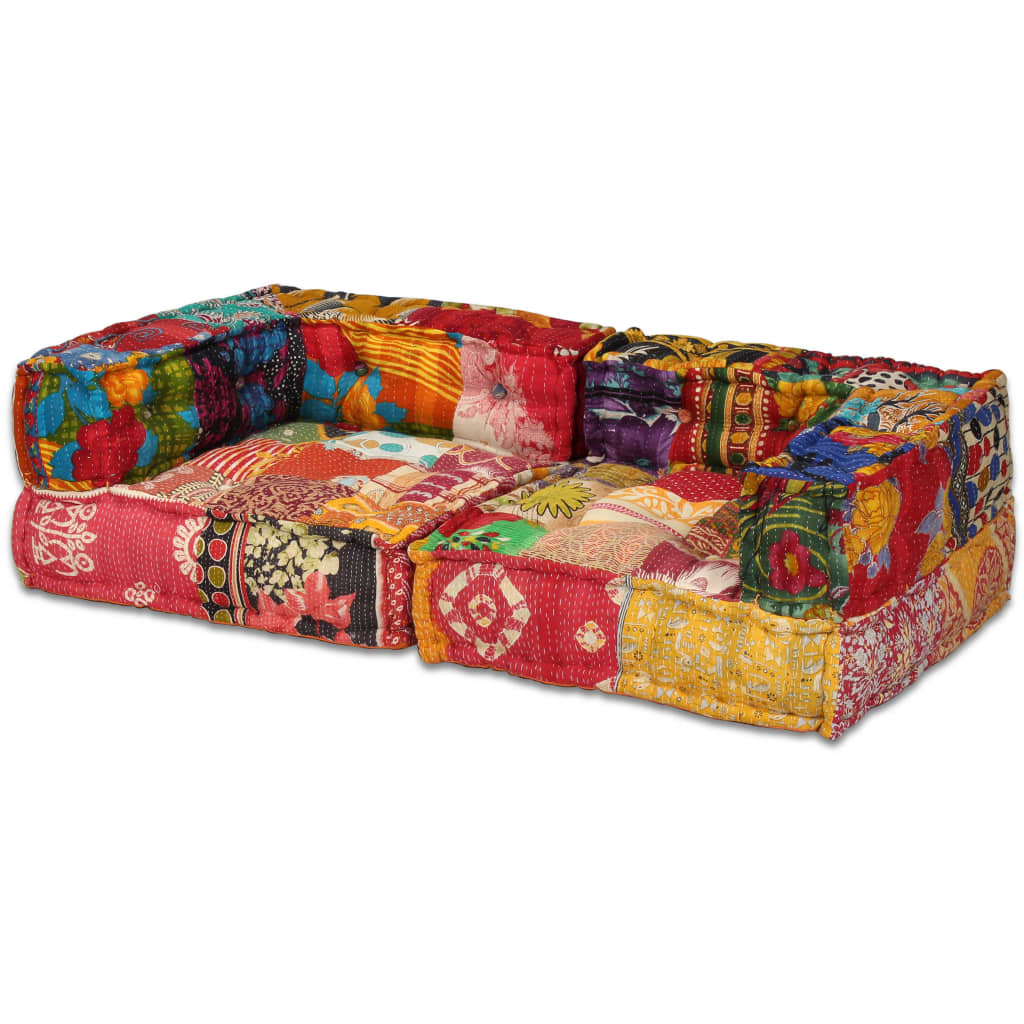 Vidaxl Pouf Tweezits Modular Fabric Patchwork