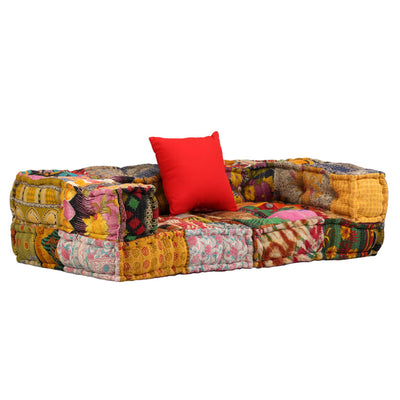 Vidaxl Pouf Tweezits Patchwork de tela modular