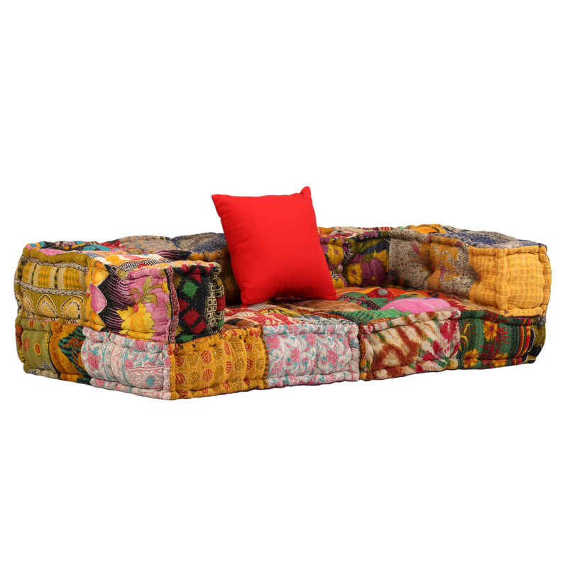 Vidaxl Pouf Tweezits Patchwork de tela modular