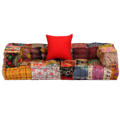 Vidaxl Pouf Tweezits Patchwork de tela modular